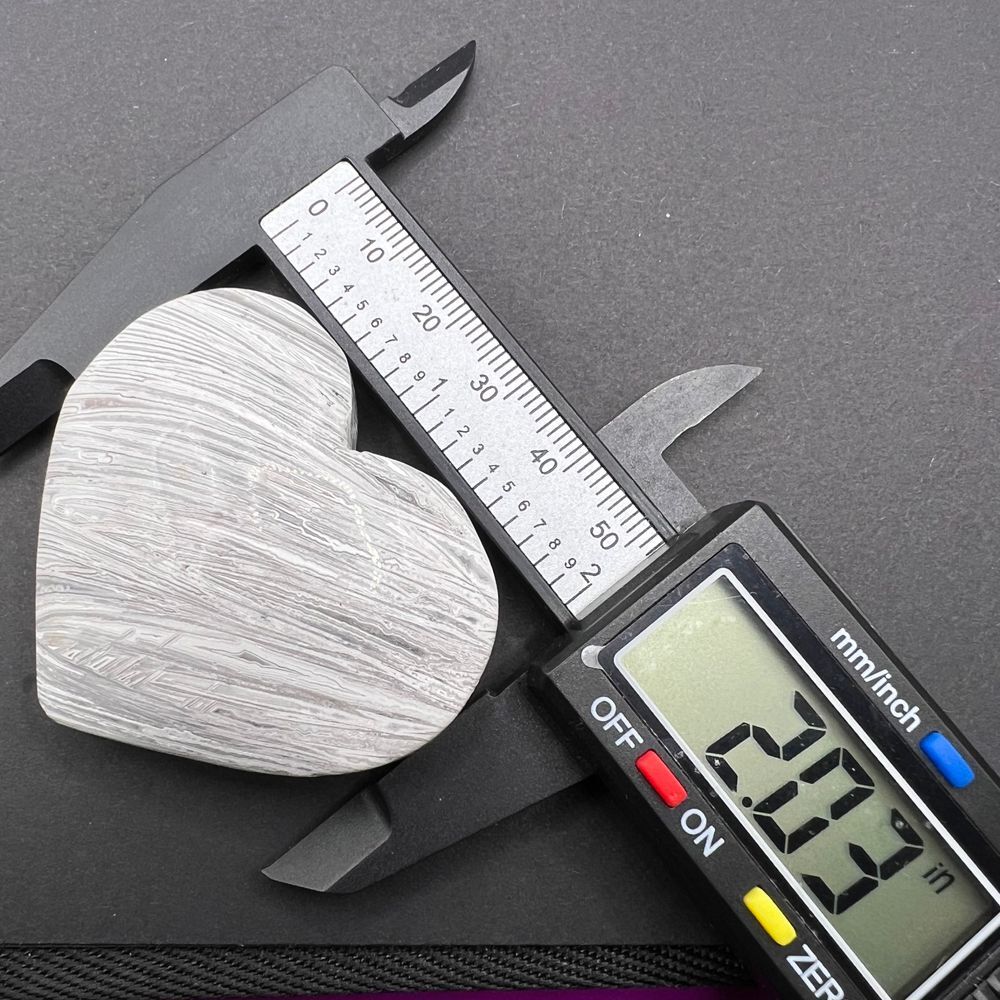 Mexican White Lace Agate Druzy Heart‎ Carving - Picture 8 of 10